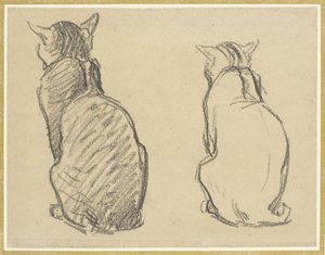 Two Studies of a Cat by Théophile Alexandre Steinlen